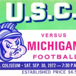 1972 Michigan State vs. USC Football Ticket Art